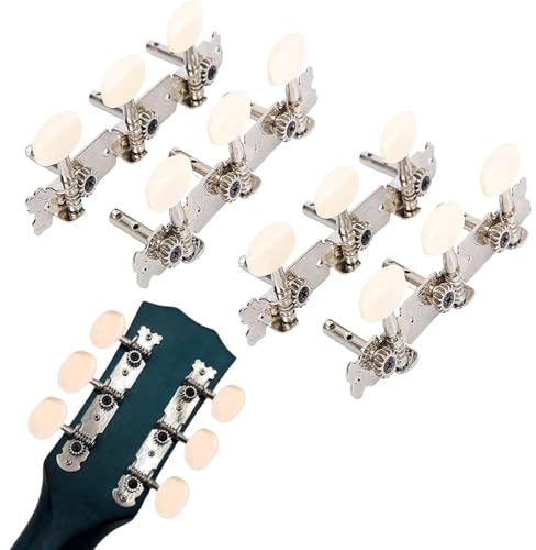 4 Stück 2 Paare Gitarre Mechaniken Knöpfe,Mechanische Stimmwirbel für Gitarre,Gitarren Saiten Stimmwirbel,Gitarre Saiten Mechaniken Stimmschlüssel,stimmwirbel gitarre,für Folk-Gitarre (Doppelloch)