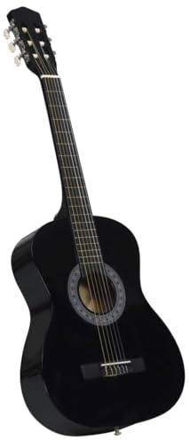 prissent Klassische Gitarre für Anfänger und Kinder und Amateure 3/4 36 Kleine Gitarre für Kinder Gitarre Holz Kinder Gitarre Anfänger Klassische Gitarre Schwarz 35x8x91,5 cm