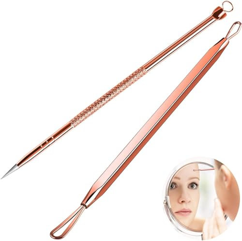 XingFuDM 2 Piece Blackhead Removal Tool & Blemishes Blackhead Remover Pimples Squeeze Blackhead Remover Comedone Squeezer Set