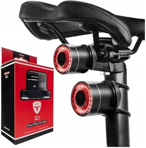 Smart LED Bike Tail Light: Auto On/Off Rear Bicycle Light - 4 Modes - High Brightness Safety - Braking & Light Sensors - Charge by USB - Long Battery Life - Waterproof - Durable - Road Cycling - Safe