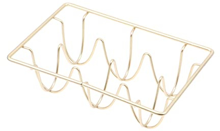 Gadpiparty Rejilla De Hierro Dorada Para Huevos Porta Huevos De Alambre Para Cocina y Comedor Organizador Para Refrigerador Soporte Metálico Compacto y Funcional