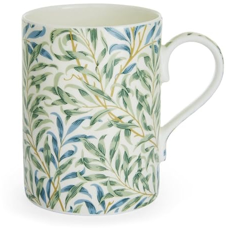 Spode Pure Morris – Tasse à café en céramique avec grande poignée, grande tasse à thé et café pour bureau et maison, passe au lave-vaisselle et au micro-ondes 355 ml