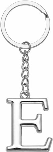 LUODAN Cadeau Femme Homme Porte-clés, Argent A-Z 26 lettre initiale pendentif porte-clés-Cadeaux Sœurs Amitié Collègue Papa Marraine Parrain idées Cadeaux Meilleur Ami Anniversaire