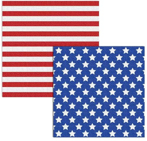 Wentsent Servietten Amerika, 48 Stars Stripes Servietten, USA Flagge Papierservietten, Vereinigte Staaten Amerika Tischdeko Passend für amerikanische Mottoparty Veteranentag Wahltag Unabhängigkeitstag