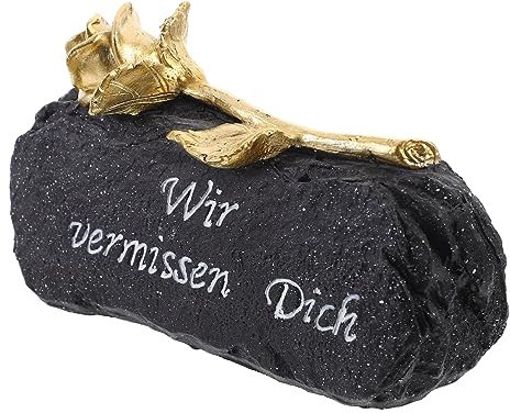 POPETPOP Gedenkstein Für Verstorbene Trauergeschenk Mit Schwarzer Dekoratives Grabzubehör Für Friedhof Memorial Tombstone Für Freunde Und Familie