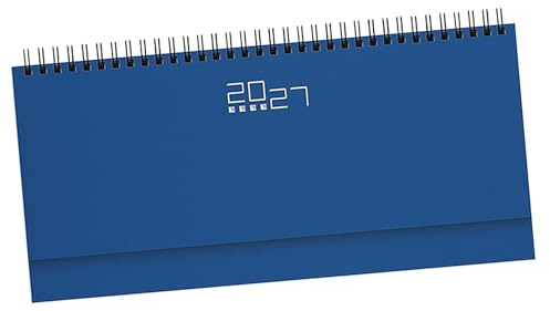 Pubblimania Planning da Scrivania Settimanale 2027 Professionale, Agenda 128 Pagine, Multilingua, Copertina Gommata Soft-Touch, Rubrica e Inserti Informativi, 30x14 cm, Blu Royal (Azzurro Italia)