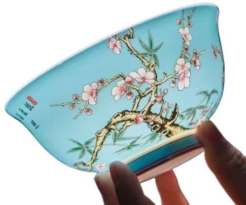 Porzellan im Hofstil Pastell-Porzellanschale, Porzellan im antiken chinesischen Palaststil, 16 cm, 6 Zoll, Keramik-Emaille-Schale, Retro-Palast-Pflaumen-Reisschale, hochwertige Emaille-Farbschale