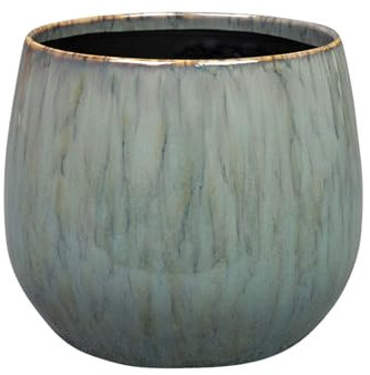 Indoor-Helden Keramik Blumentopf 12,5 cm Blau Pflanzentopf für Innen, Moderner Übertopf, Blumen Übertopf, Pflanzkübel, Keramik Pflanzgefäß