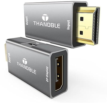 THANDBLE HDMI to DisplayPort Adapter (4K@60Hz) HDMI (Souce) to DP (Display) Converter Male to Display Port Female Compatible with Laptops, Graphics Cards, PS5, AMD,NVIDIA (1 Pack)