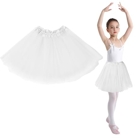 Tul Tutu Enagua, 3 Capas, Adulto, Ballet, Fiesta, Carnaval, Danza, Falda (Blanco), Falda Tul Corta