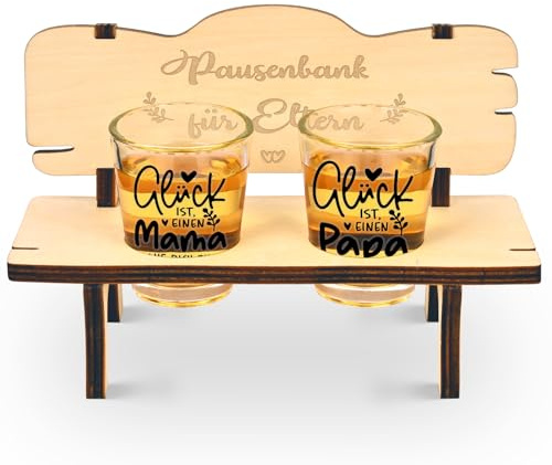 Joymaking shotbank och snapsglas set för föräldrar, föräldrar present till fars dag mors dag födelsedag, mamma och pappa glas 25 ml