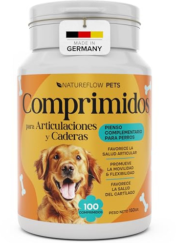 Condroprotector Perros Articulaciones y Cadera – Artrosis Dolor Antiinflamatorio Perros Mayores | Glucosamina Condroitina MSM Garra del Diablo – 100 Comprimidos – Made in Germany – Natureflow Pets
