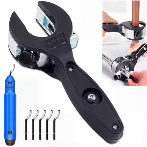 Ratcheting Tubing Cutter, Copper Pipe Cutter, Tubing Cutter 5/16 To 1 1/8, 2 in 1-360° Close Quarters Tube Compact Cutter with Deburring Tool, Pex Cutter Tool for Cutting Copper and Metal Pipes.