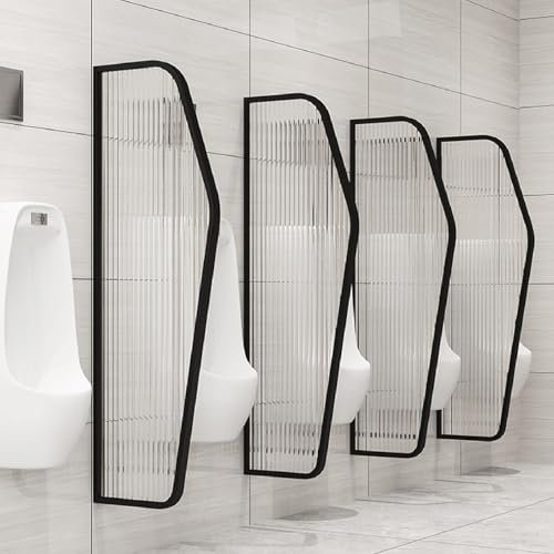 Urinal Trennwand,Urinal-Trennwand Für Öffentliche Toiletten,Toilettentrennwand En Verre,Dekorative Trennwand,Männer Urinal Sichtschutz Schallwand Für Öffentliche Orte(Black)