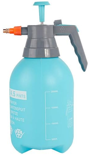 Pompa da giardino portatile da 1,5 l, con ugello regolabile, nebulizzatore manuale per pulizia della casa, giardino, dettagli e lavaggio auto (68 ozblu)