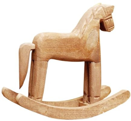 Generisch Deko Für Zuhause, Schaukelpferd Holz Handarbeit, Handgeschnitztes Holz Kunst Deko Für Kinderzimmer Bücherregal Nachttisch Tischdekoration Hochzeit