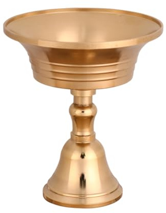 Yardenfun Messing Kerzenständer Buddhistisch Butterlampenhalter Tempel Kerzenhalter Mit Rutschfester Basis Filigranes Design Für Spirituelle Atmosphäre