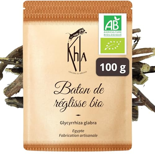 Khla - Organic Licorice Sticks 100 g - For Infusing or Chewing - Herbal Tea & Infusion - Cooking & Baking - Naturally Sweet & Woody - Fresh Breath - Liquorice Roots - Origin Egypt
