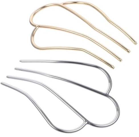 DECOMELODY Bâtonnet à Cheveux Vintage, Fourche à Chignon en Acétate, 2 Pièces, Glisse Facilement le Chignon, pour Coiffure Élégante