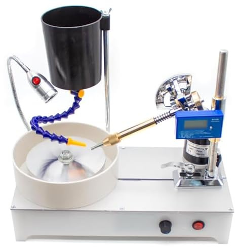 Máquina de Facetar Gemas 120W ACTUALIZADA con Display Digital, 0-2800 RPM Pulidora Joyería & Esmeriladora Plana para Lapidaria, Cristal, Vidrio