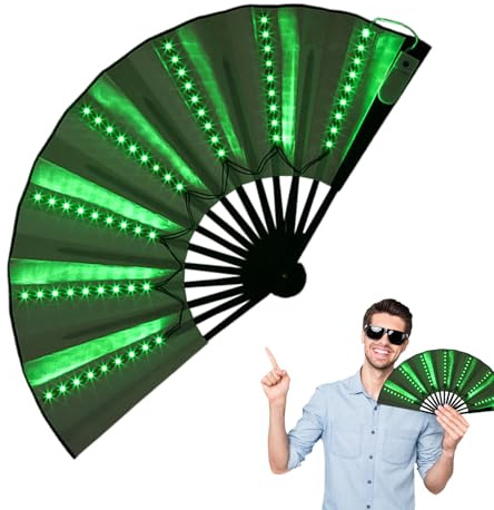 LED-Faltfächer, beleuchteter faltbarer Handventilator, batterieleuchtende Handventilator-Requisiten für Bühnenauftritte