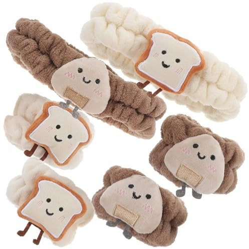 Healvian Spa Stirnband Weihnachten und Armbänder zum Gesichtwaschen Flauschiges aus Coral Fleece Bequem und Praktisch für Geburtstag für Hautpflege