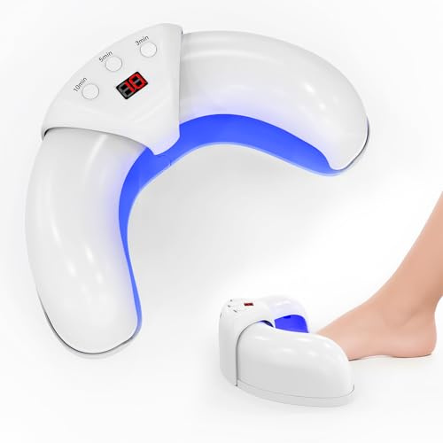 Nagelpilz Lasergerät für Finger- & Zehennägel – LED Lichttherapie zur Unterstützung der Nagelpflege, Für Verfärbte & Verdickte Nägel, Mehrere Nägel Gleichzeitig, Faltbar-Weiß