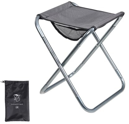CAZSTYK Aluminium-Klapphocker für Camping, Angeln, Wandern, mit robuster Kapazität von 150 kg und rutschfesten Füßen, platzsparender Campingstuhl zum Wandern