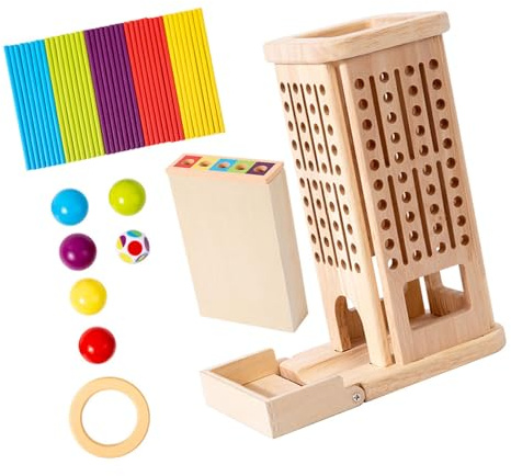 Kalttoy Holzstab Ziehbrettspiel, Spielzeug für Kleinkinder, Hand Auge Koordination, Aufbau und Lernspiel, Party, Aktivitätsturm, Holzstab Spiel