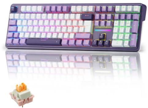 Redragon K745 Pro Teclado Mecánico Gaming Tri Modo Hot Swap QWERTY ES | Estructura Gasket 5 Capas Amortiguación Teclas PBT Translúcidas 4 Teclas Rápidas Anti-Ghosting RGB Pulsación Suave