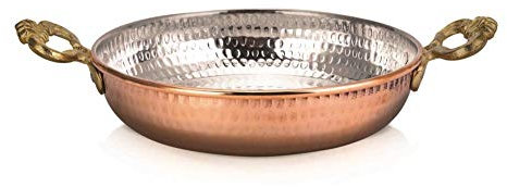 Extra Thick Walled Copper Pans, Handmade Hammered Copper Pan Omelette Pan, Turkish Handmade Cookwares S+M+L+XL Sizes (No:05)