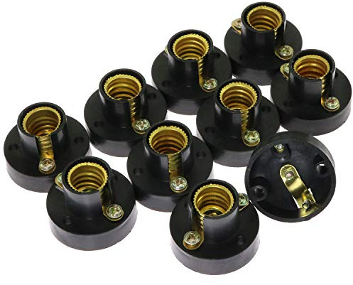 RuiLing Lot de 10 mini douilles en plastique E12 pour lampe à perles, culot à vis, supports de lampe noirs, éclairage pour étudiants, expériences, accessoires de
