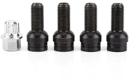 Felgenschloss M14 1,5 Radmuttern, 4 Stück, M14 X 1,5 Mm, Sicherheitsriegel, Radmuttern, Radbolzen, Aus Schwarzem Stahl, Mit Schlossschlüssel, Set Bolzen, Tourenrad +