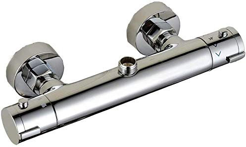 Grifo termostático de Ducha de Pared con Grifo Monomando de Ducha G3 / 4 (3/4) BSP Top Boquilla para Elevador o Ducha Cuerpo de latón Cromado Uptodate