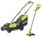 Ryobi 18V ONE+ Cordless Lawnmower and Grass Trimmer Kit (1 x 4.0Ah), Green