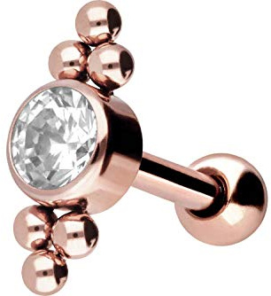 PIERCINGLINE Chirurgenstahl Ohrpiercing | Kristall + Kugeln | Piercing Ohr Stecker | Farbauswahl