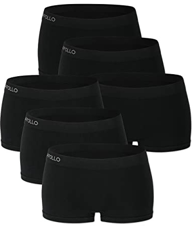 ORIGINAL BASICS 3/6-pack damboxershorts, bomull, trosor, sömlös, basic, komfort (modell: Urbania), 6-pack (svart), M