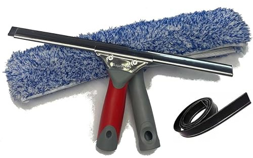 Bayersan Basic Window Cleaning Tools 8 Squeegee 10 T - Bar 10 Microfibre Sleeve & 8 Replacement Soft Rubber Blade For Professionals Commercial Cleaner