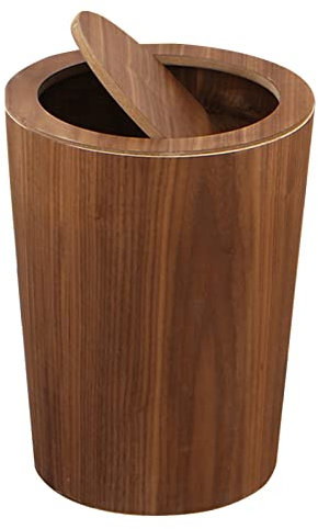 Papierkorb Büro, Holz Papiereimer Abfalleimer Holz Mülleimer Modern Müll Papier Papierkörbe Müll Eimer für Schlafzimmer Badezimmer Küche Home Büros Wohnheim Zimmer, Runde