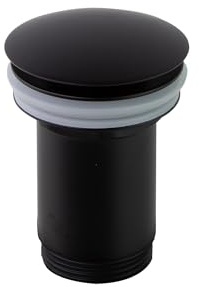 Ramon Soler - Válvula Click Clack para Desagüe de Latón, Acabado Negro Mate, Ideal para Baños Modernos, Diseño Elegante y Funcional, Fácil Instalación, Resistente a la Corrosión