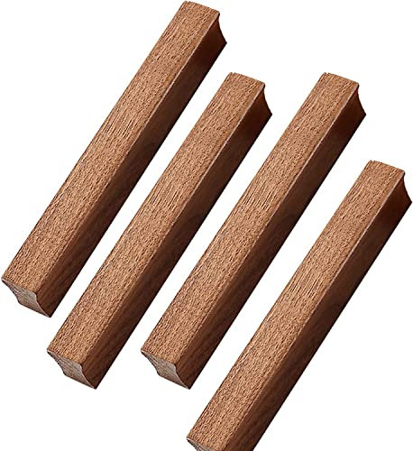 Holzknäufe Kleiderschrank Türgriff Schrank Schubladen Zug,4 Stück Kleiderschrank Griff Züge Bogenförmiger Griff Holzgriff Schrankgriff mit Befestigungsschrauben (Einloch, Buche) (Farbe: Walnuss