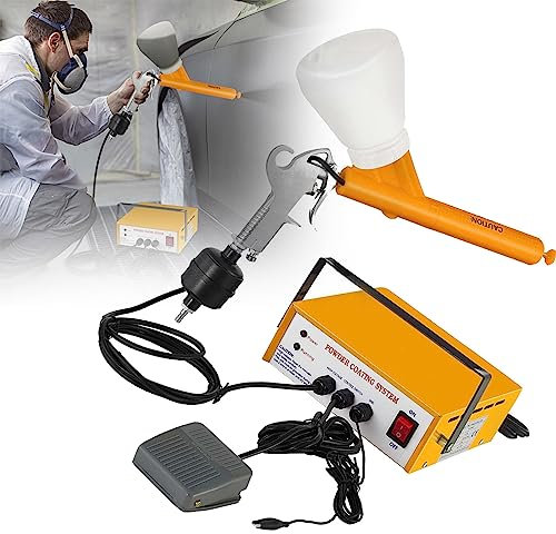 LMYYDES Electrostatic Powder Coating System, Powder Coating Gun,Powder Coat Machine with Spray Gun, Foot Switch,Paint Gun
