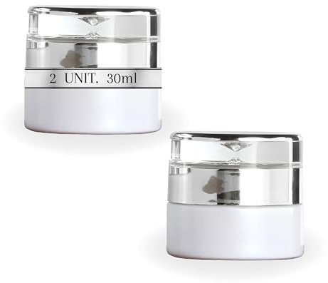 2 Pots Vides Cosmétiques 30 ml | Distributeur de Crème pour le Visage | Récipient Cosmétique Rechargeable, Accessoire de Voyage