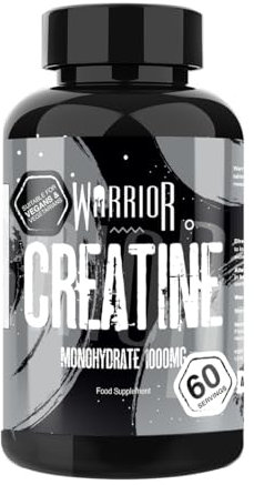 Warrior Creatine Monohydrate Tablets – 3000mg Per Serving – Supplement for Performance – Supports Muscle Growth – Unflavoured – Suitable for Men & Women – Vegan & Vegetarian Friendly (180 Capsules)
