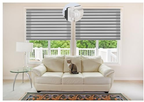 Klemmrollo ohne Bohren 35 x 180 cm Hitzeschutz, Sichtschutz Klemmrollo Seitenzugrollo inklusive Montagematerial für Tür & Fenster, Hellgrau