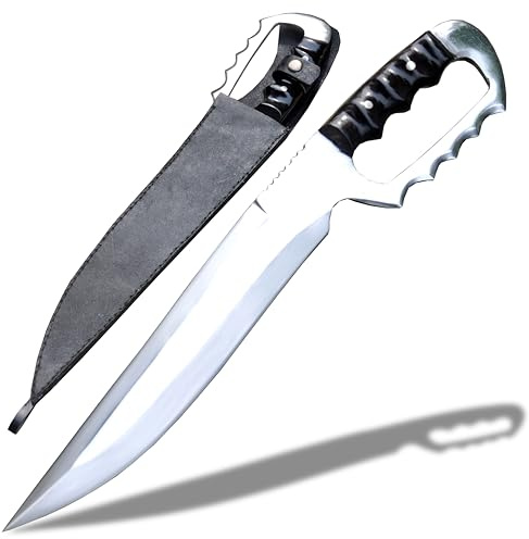 Exquisiter 12-Zoll handgeschmiedeter D-Guard Full Tang-Dolch mit Premium-Horngriff – traditionelle Handwerkskunst aus Nepal