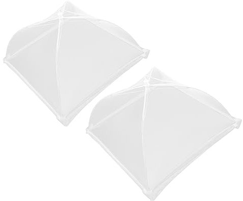 TOPBATHY 2pcs Large White Mesh Food Tents Folding Kitchen Food Covers Net Dishes Cover for Picnic Outdoor Party