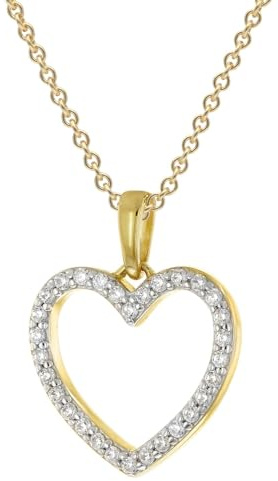 trendor Schmuck-Anhänger Herz Gold 333/8K mit vergoldeter Silberkette 68218-40 40 cm