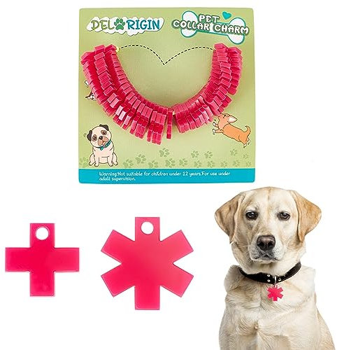 DELORIGIN 40 Stück Haustier ID Tag Anhänger 2 Stil Kreuz Halsbandanhänger Für Haustiere Acryl Hundemarken Mit Lebensstern Und Loch Leichte Namensschilder Für Welpen Katzen Kaninchen Heimdekoration