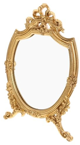 FOMIYES Schminkspiegel Im Europäischen Stil – Großer Schminkspiegel Für Den Tisch Mit Schreibtischständer – Vintage-katzenohr-Design – Perfekt Für Die Schlafzimmerdekoration